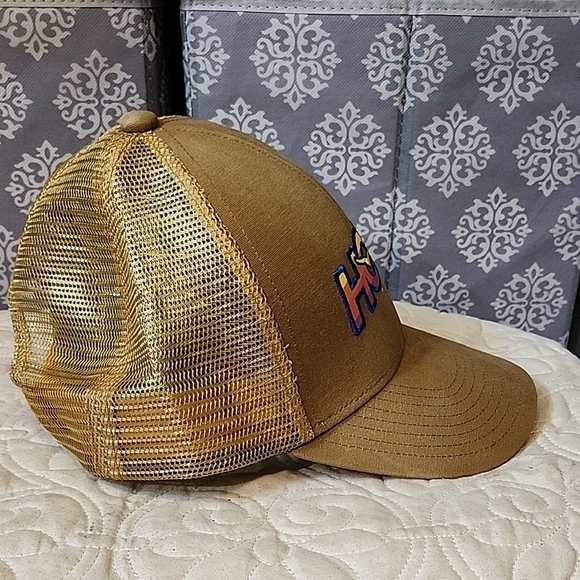 Hoka Tan Trucker Hat with Multicolor Logo - Picture 4 of 6
